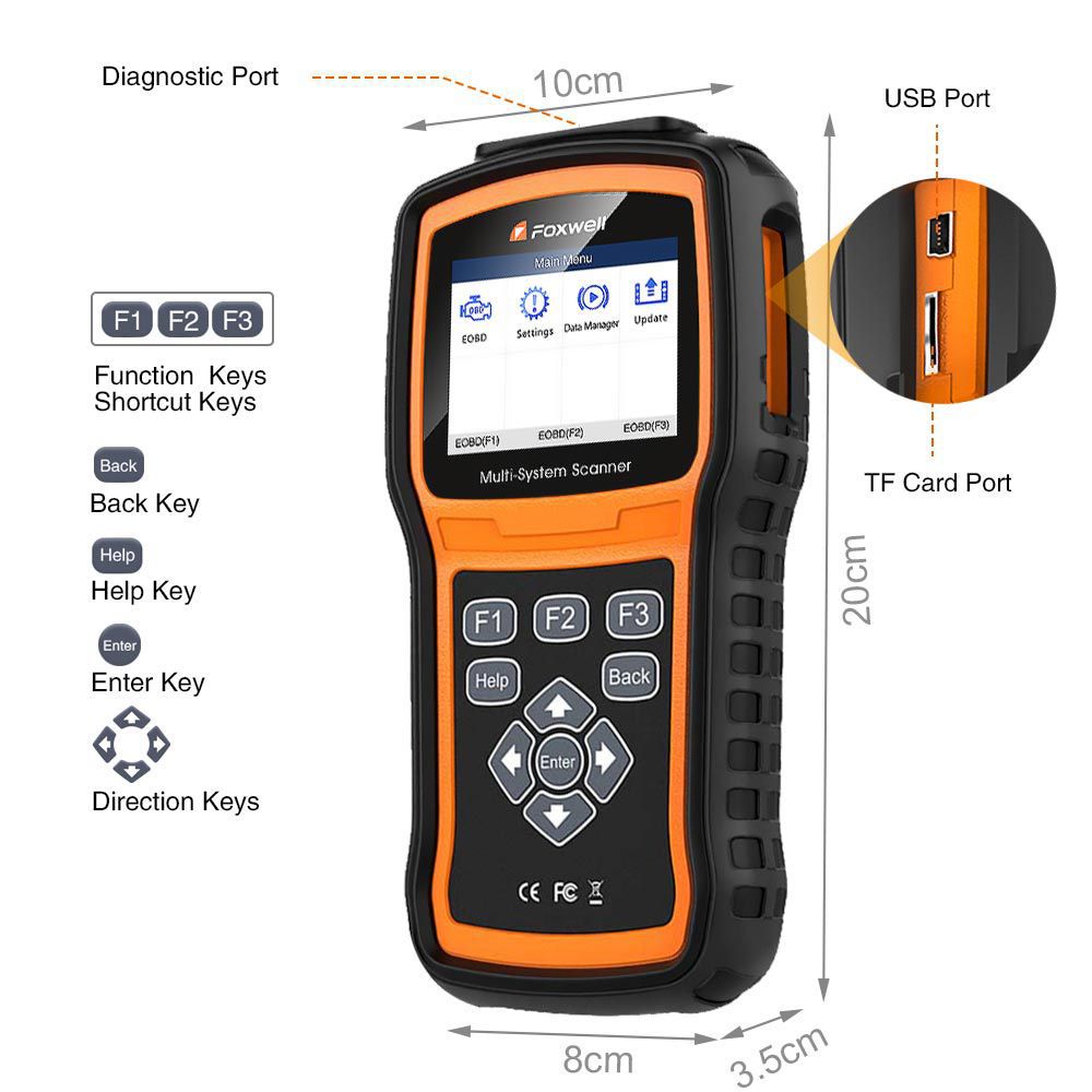 Foxwell NT530 Multi-System Scanner with 1 Free Car Make Update Version of NT520 Pro/NT510