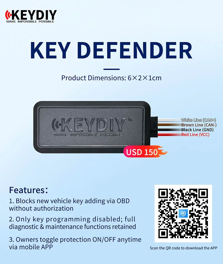 KEYDIY Key Defender Block New Vehicle Key Adding & Key Programming via OBD