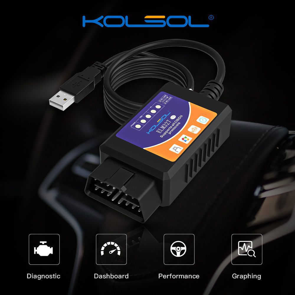 KOLSOL ELM327 USB V1.5 with Switch modified for Ford ELMconfig Forscan CH340+25K80 chip HS-CAN / MS-CAN
