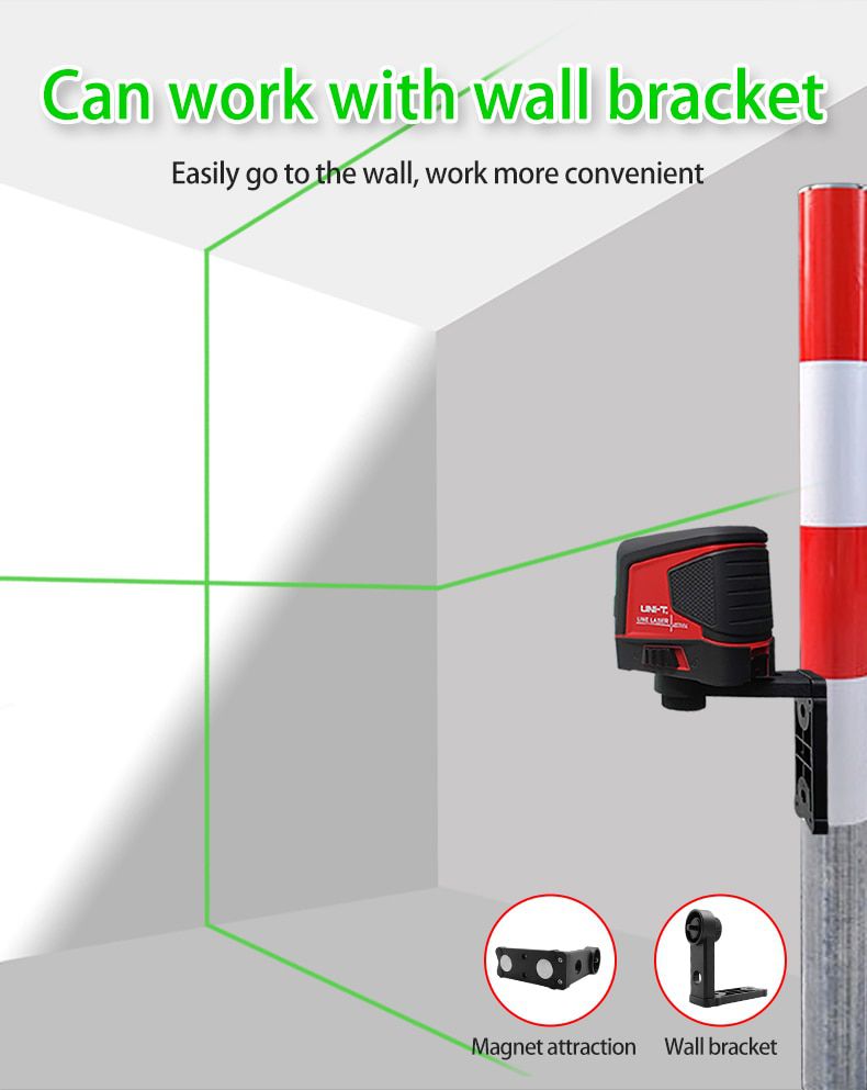 UNI-T LM570LD-II 2 Lines Laser Level Green Beam Self-Leveling Vertical Horizontal Cross Line Layout Measuring Instrument