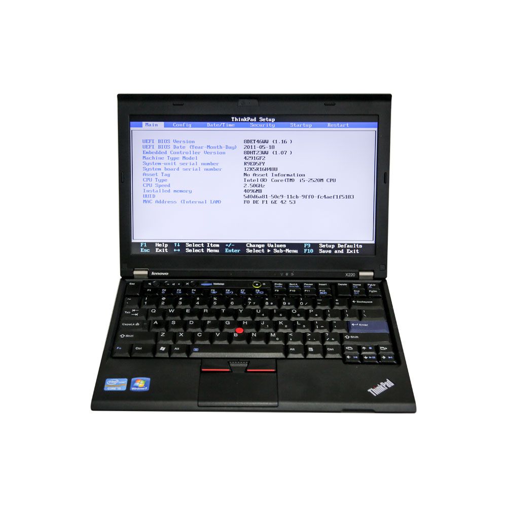 V2021 MB SD Connect Compact C4 Star Diagnosis Plus Lenovo X220 I5 4GB Memory Second Hand Laptop Supports Win7 With DTS Monaco & Vediamo