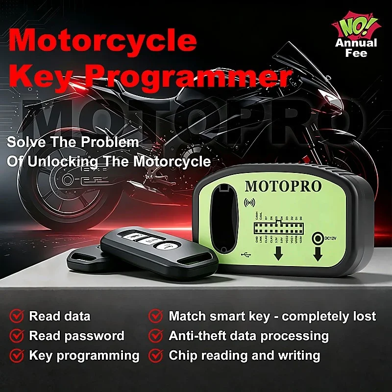 MOTOPRO PC Motorcycle Key Programmer Transponder Read Write PIN Code Calculator for Honda Yamaha Suzuki Ducati BMW