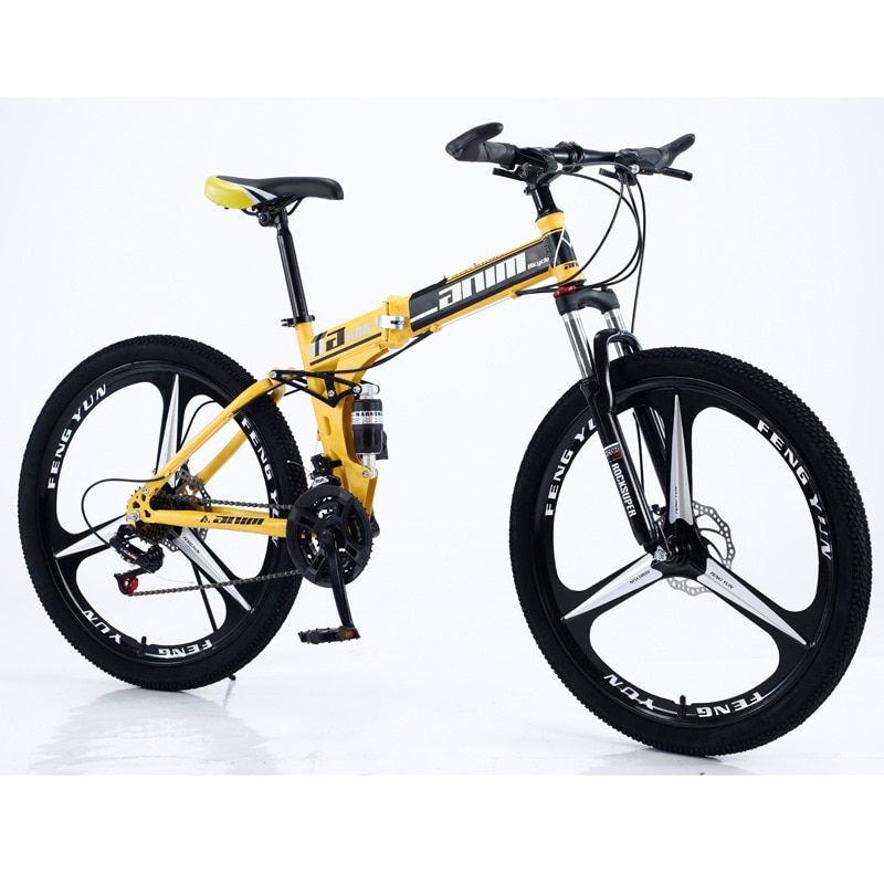 Mountain bike 27-speed dual-shock integrated wheel folding mountain bike bicycle bicycle