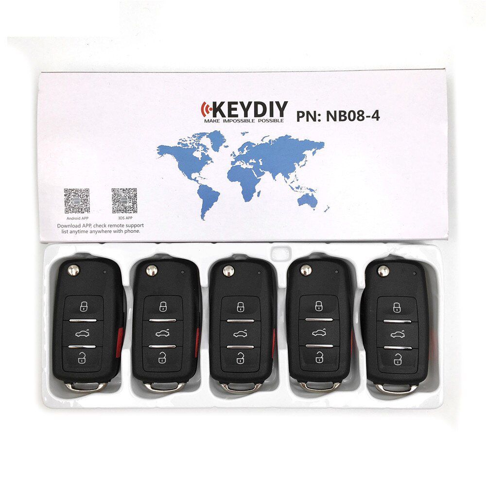 5PCS NB08-3 NB08-3+1 3/4 Buttons Universal NB Series KD Remote Car Key For KD900/MINI KD/KD-X2 KD900+ URG20