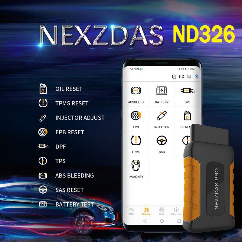 HUMZOR NexzDAS ND326 full system OBD2 Scanner Auto Diagnostic Tool Key Programmer Diagnosis for Passenger Car PK Easydiag AP200