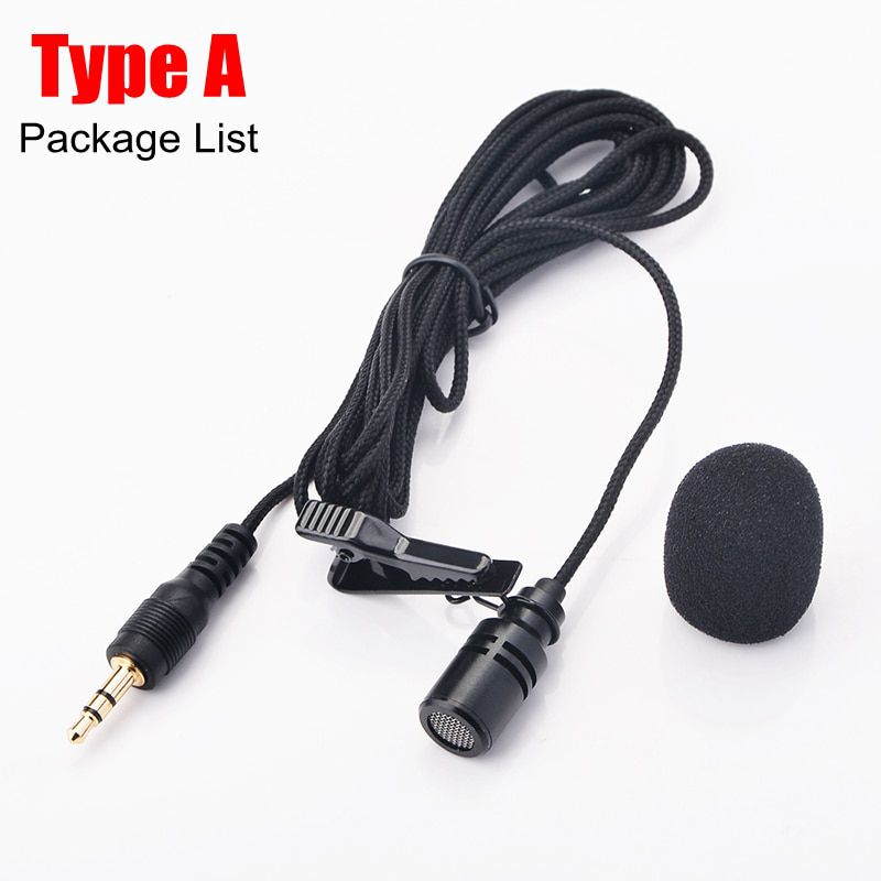 Omnidirectional Metal Microphone 3.5mm Jack Lavalier Tie Clip Microphone Mini Audio Mic for Computer Laptop Mobile Phone