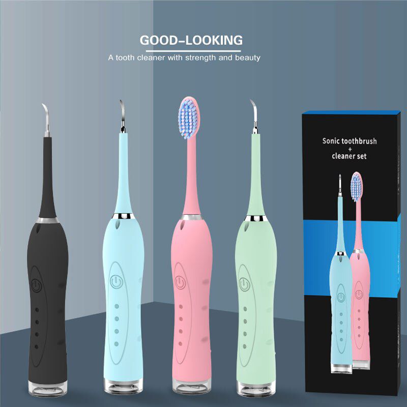 Electric Sonic Dental Scaler Tooth Calculus Remover USB Tooth Stains Tartar Tool Water Oral Irrigator Waterproof Teeth Cleaner