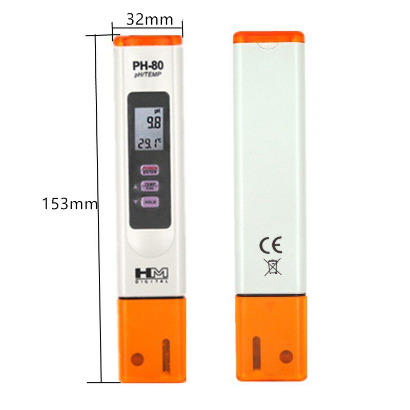 PH-80 2 in 1 ATC HM Digital pH and Temperature HydroTester with One-touch automatic digital calibration and Datahold