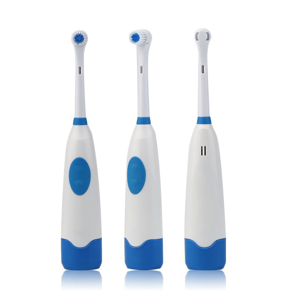Portable Battery Electric Toothbrush Ultrasonic Sonic Rotary Electric Toothbrush Set  Whitener Teeth Brush 4 Brush Heads
