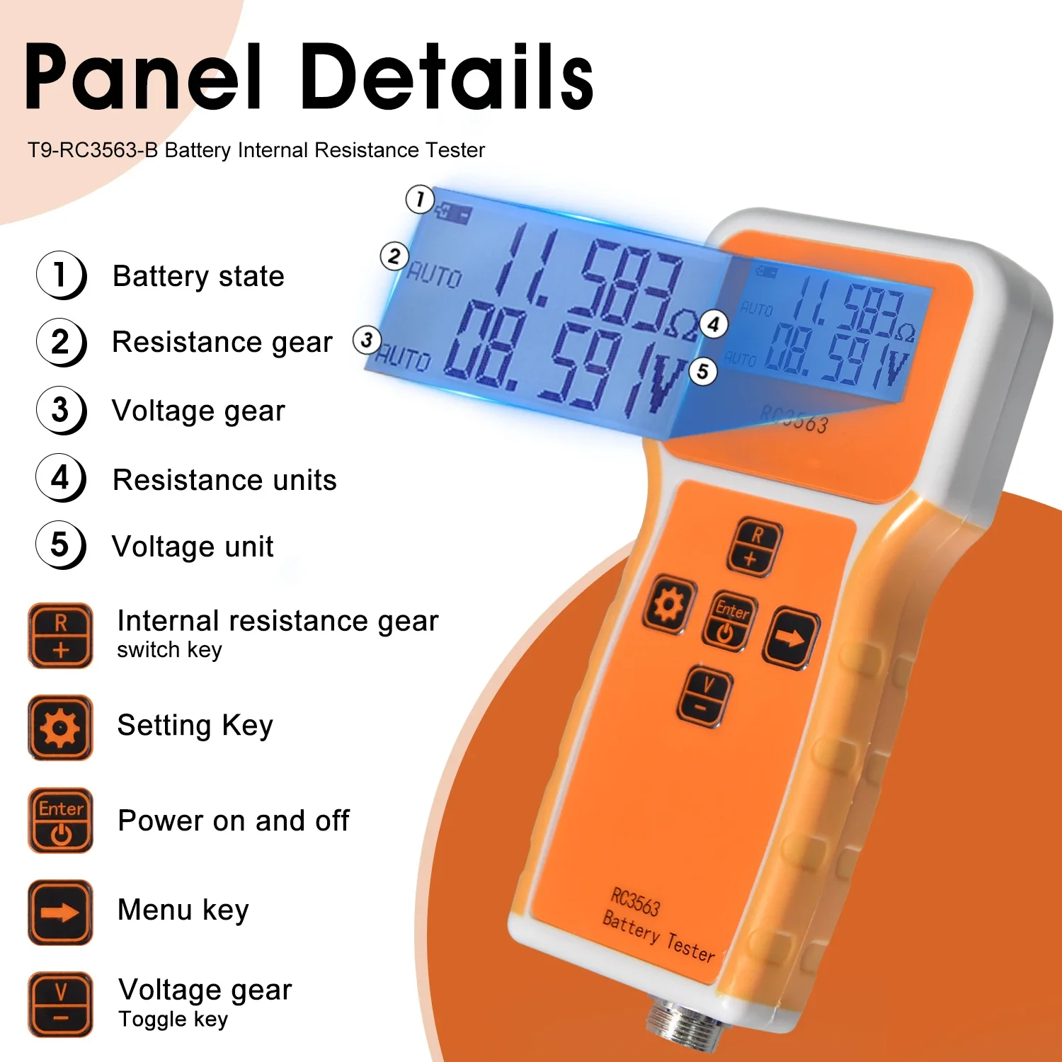 Portable Battery Internal Resistance Tester 1uΩ-200Ω ±100VDC 0.5% Accuracy 1kHz AC Kelvin 4-Wire Clip for Lithium Lead-Acid NiMH