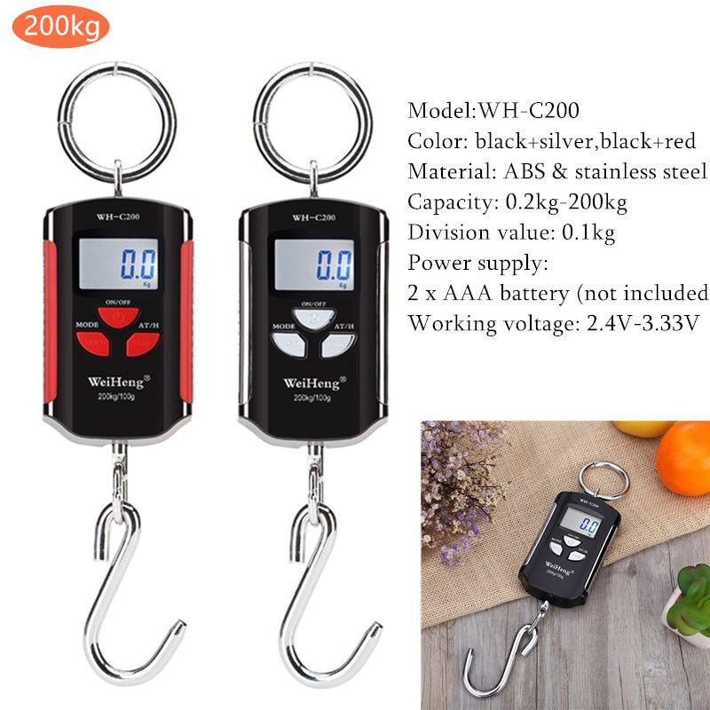Crane Scale Weight 300kg 150kg/50g 200kg/100g 500kg/100g Heavy Duty Hanging Hook Scales Portable Digital Stainless Steel