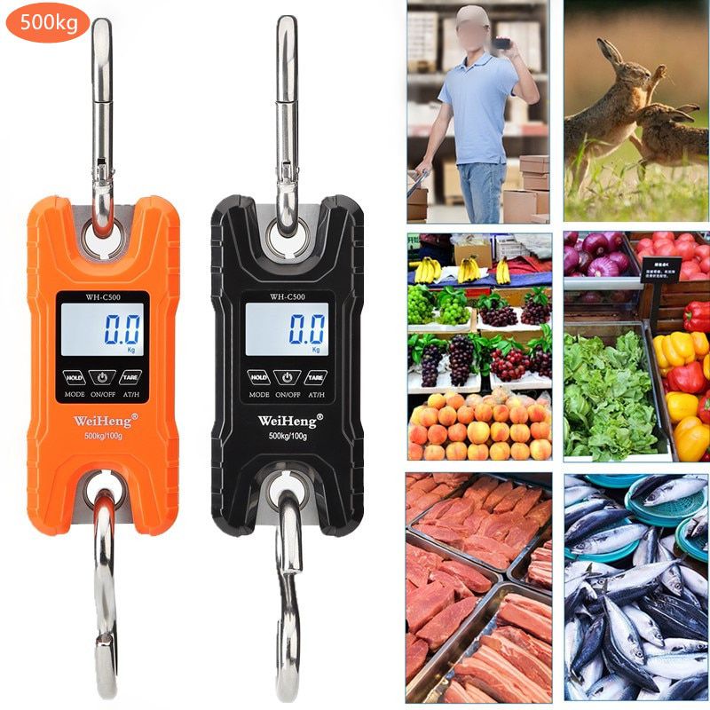 Crane Scale Weight 300kg 150kg/50g 200kg/100g 500kg/100g Heavy Duty Hanging Hook Scales Portable Digital Stainless Steel