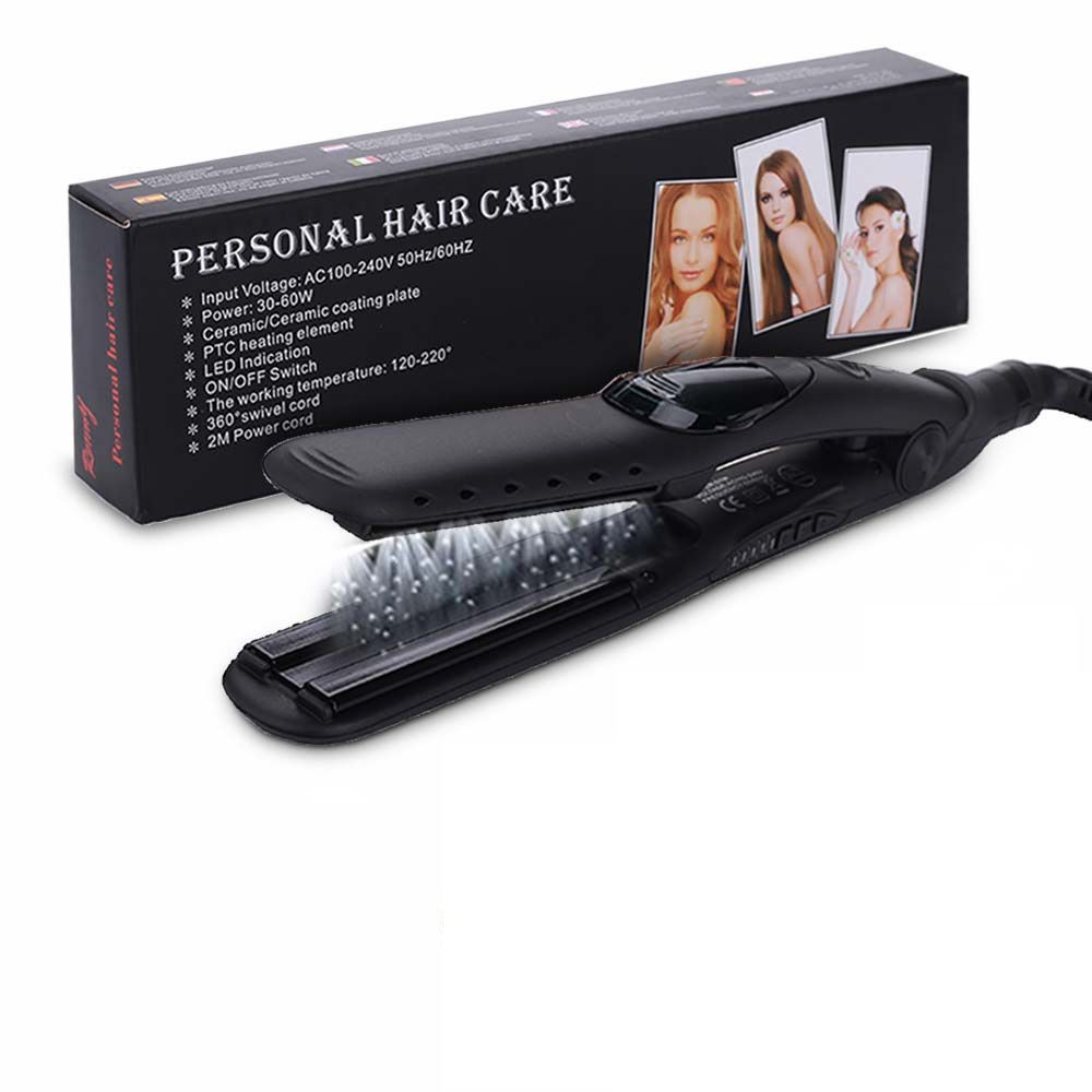 Professional Steam Hair Straightener Ceramic Vapor Hair Flat Iron Hair Straightening Iron Curler Salon Steamer Hair Styling Tool