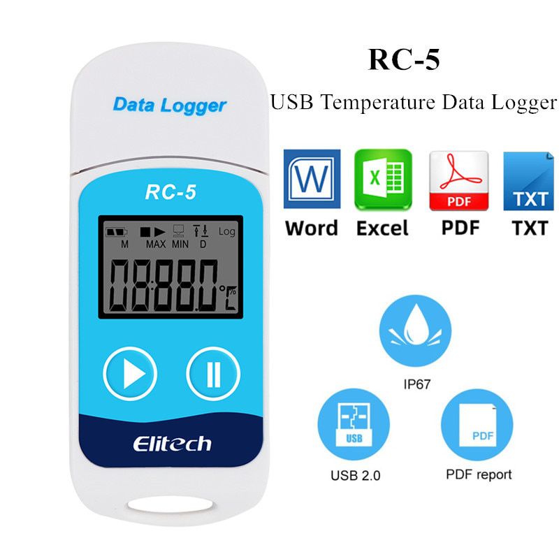 RC-5 tempu04 tempu03 USB Temperature Data Logger High-precision Datalogger Recorder 32000 reading Point Temperature Recorder