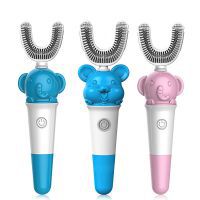 Sonic Electric Toothbrush Cartoon Children Intelligent Toothbrush Automatic Kids U Shape Silicone Toothbrush For 3-12 age
