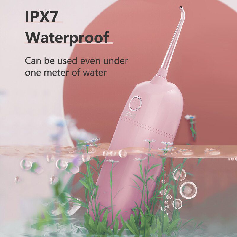 Oral Irrigator USB Rechargeable Water Flosser Portable Dental Water 5 Jet Nozzles Vacuum Tank Waterproof Teeth Cleaner
