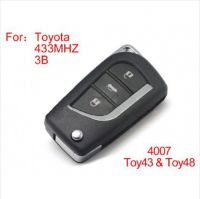 Modified Remote Key 3 Buttons 433MHZ for Toyota (not including the chip)