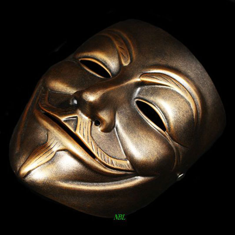 V for Vendetta Resin Mask Halloween Masquerade Anonymous Guy Fawkes Fancy V Masks Dress Adult Costume Cosplay Party Props