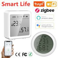 Wifi ZigBee Smart Home Temperature And Humidity Sensor With LED Screen Works With Alexa Google Assistant Tuya Zigbee Hub