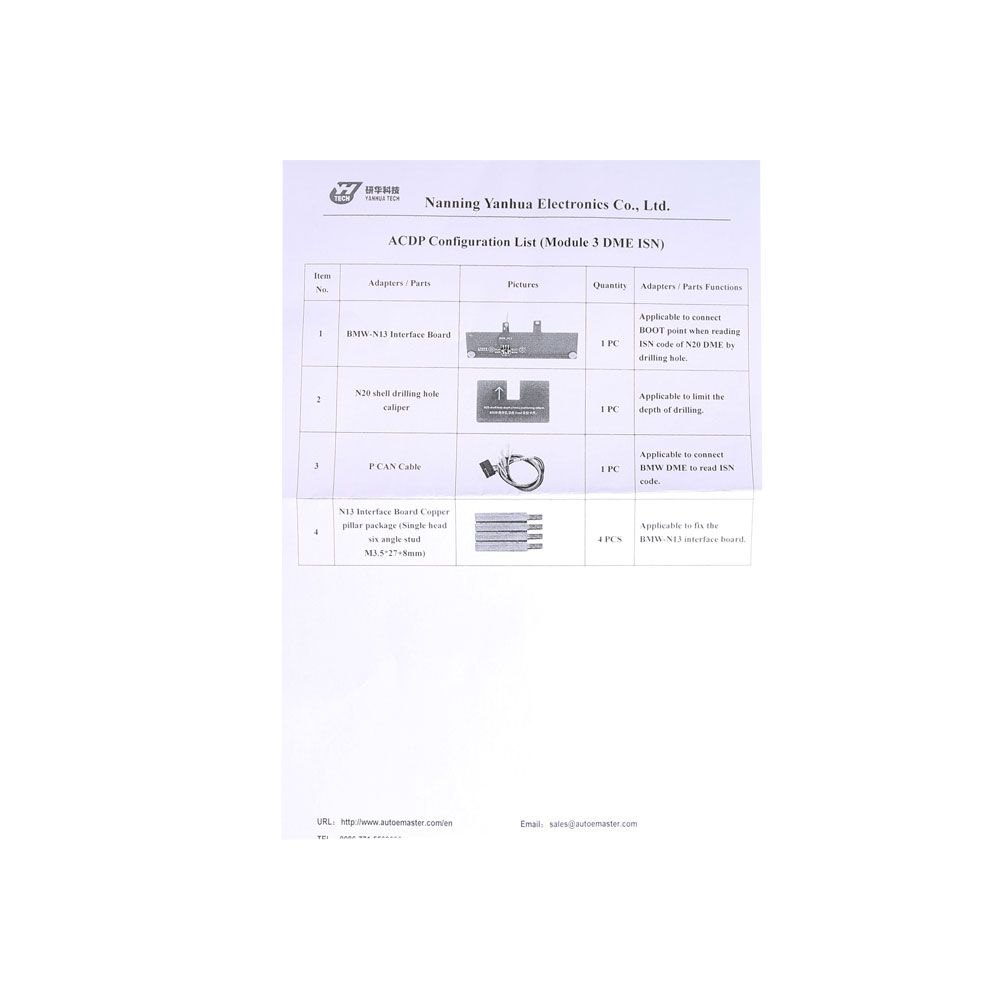 Yanhua Mini ACDP Module3 Read & Write BMW DME ISN Code by OBD