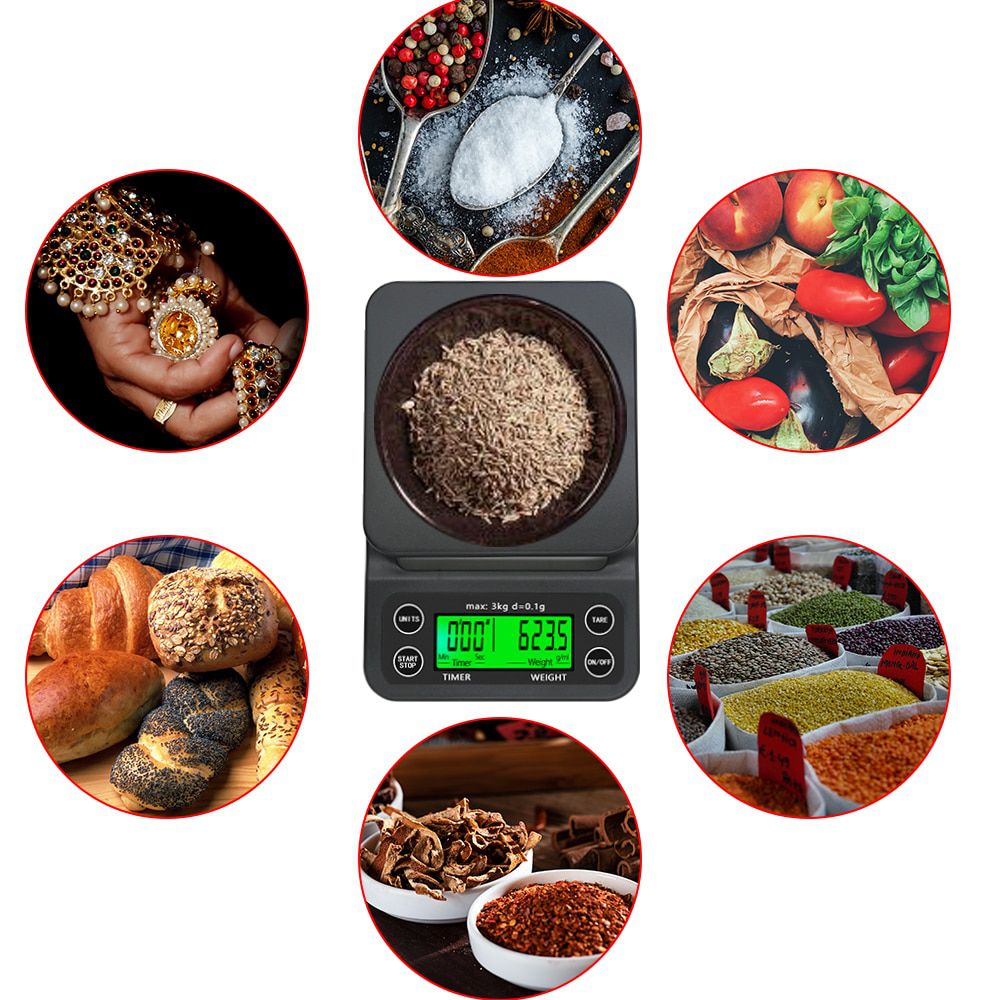 3kg/0.1g Multi-function Drip Coffee Scale