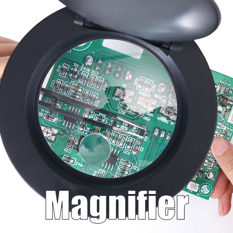 YIHUA 239 5X 10X Magnifying Glass Light Flexible Magnifi