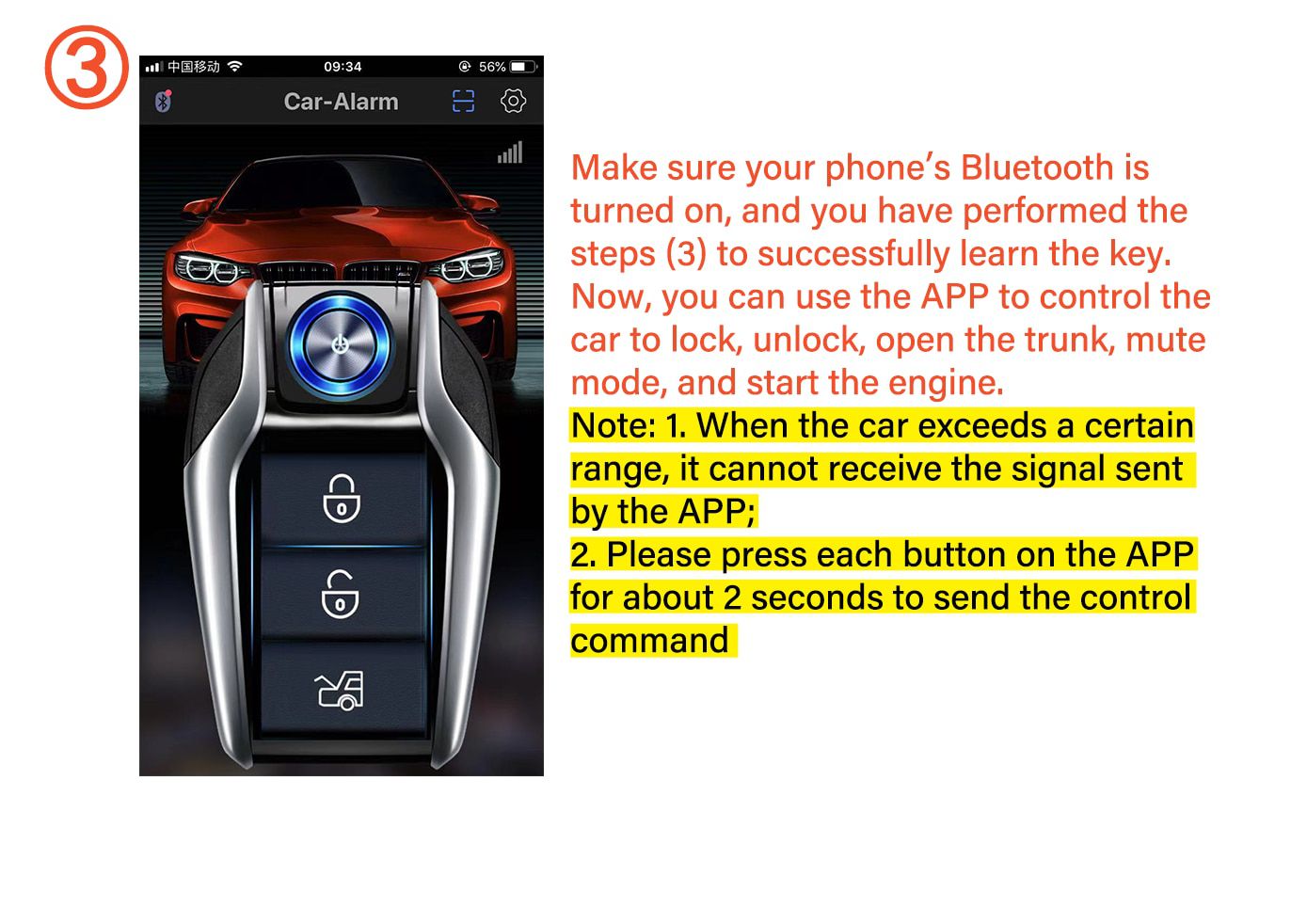 Mobile Phone Control Car Start Engine Remotely Keyless E