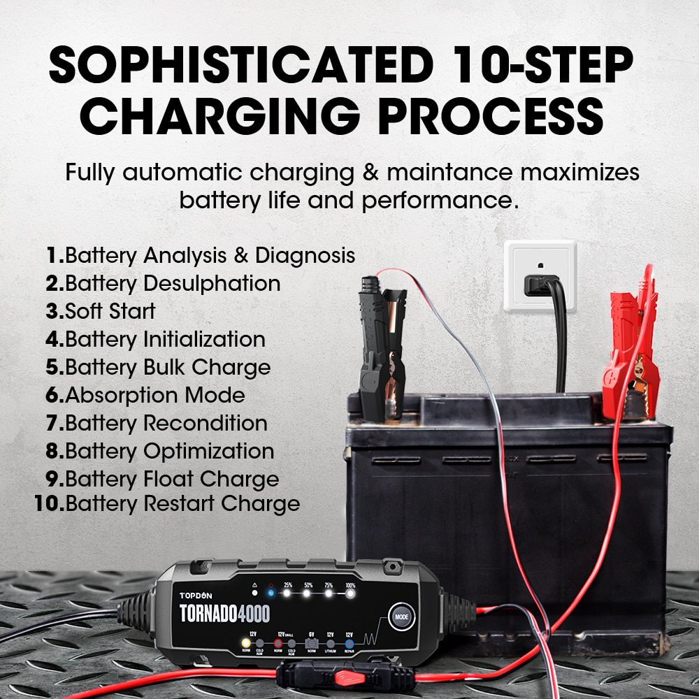 Topdon T4000 Car Battery Charger 