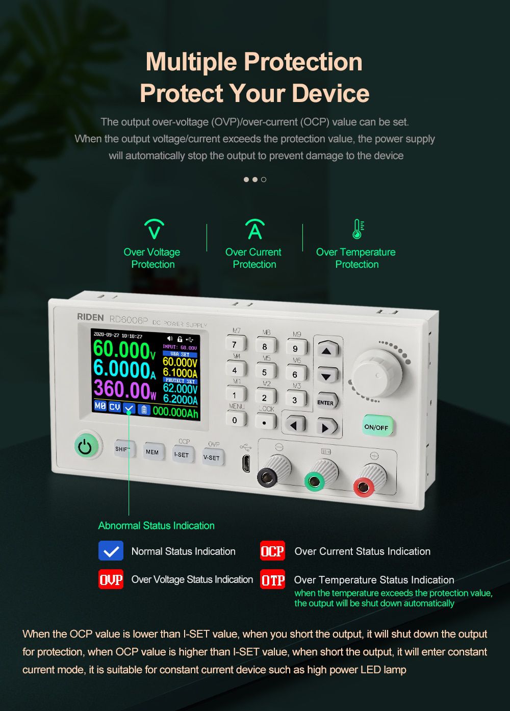 RD RD6006P RD6006PW USB WiFi DC-DC Voltage Step Down Pow