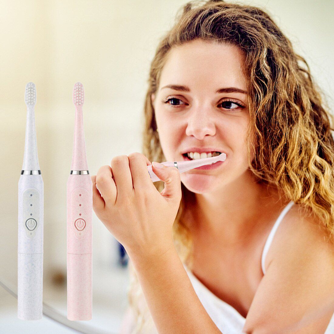 Couple Ultrasonic Electric Toothbrush Adult IPX7 Waterpr