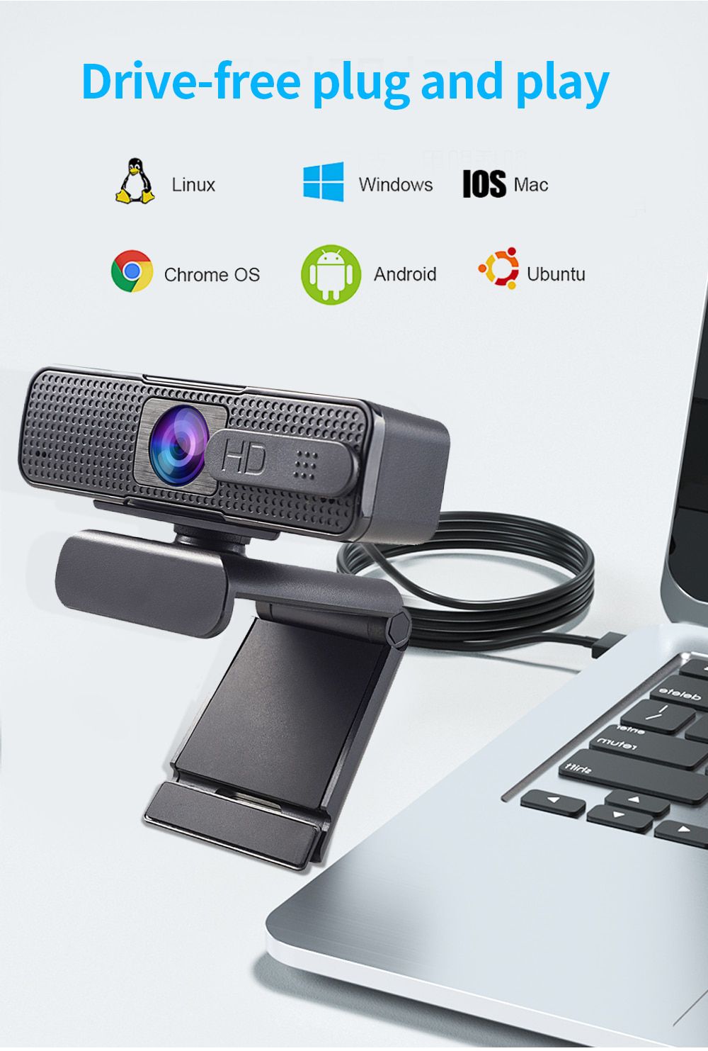 Ashu H701 Webcam 1080p Webcam Cover 