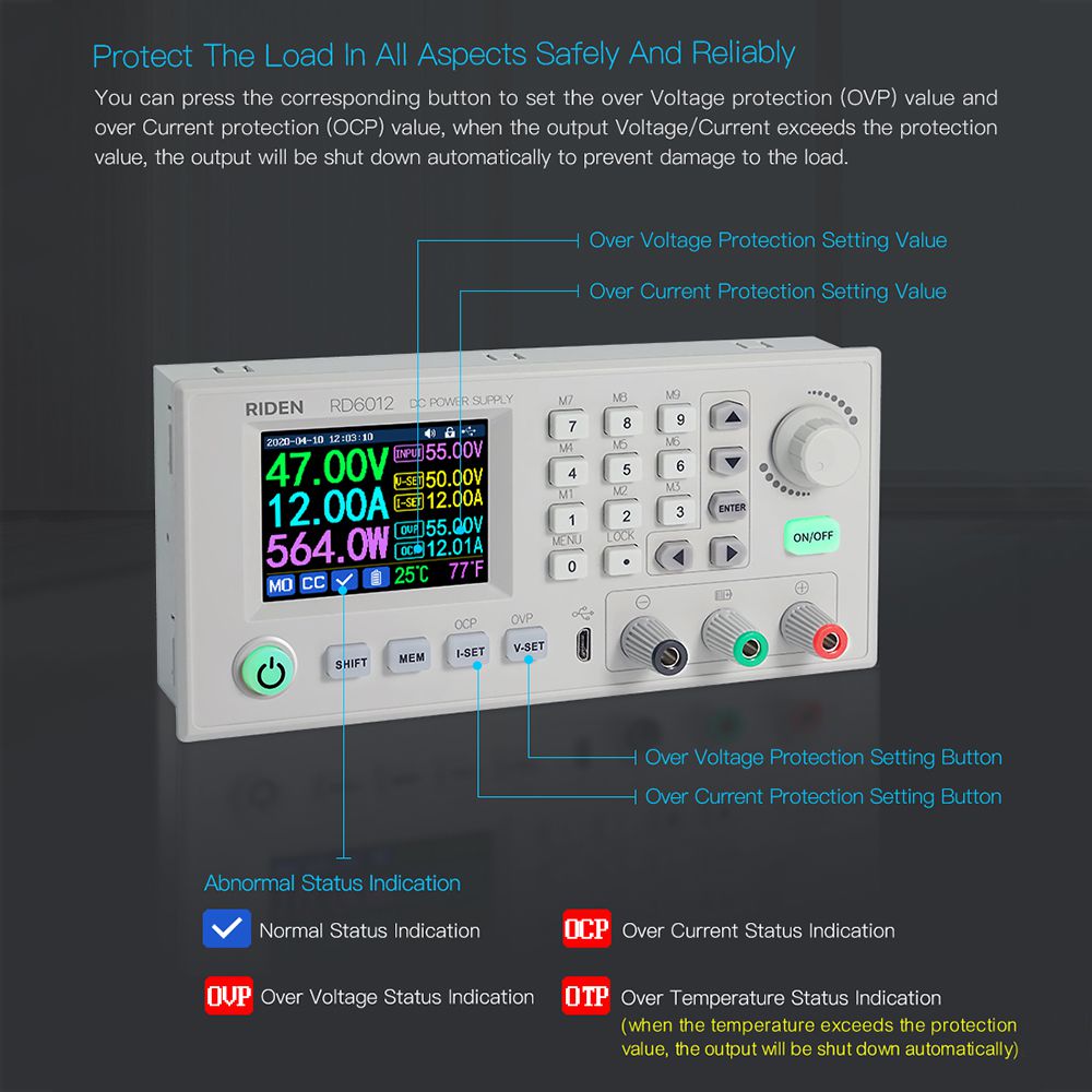 RD6012 RD6012W USB WiFi DC to DC Voltage Step down Power