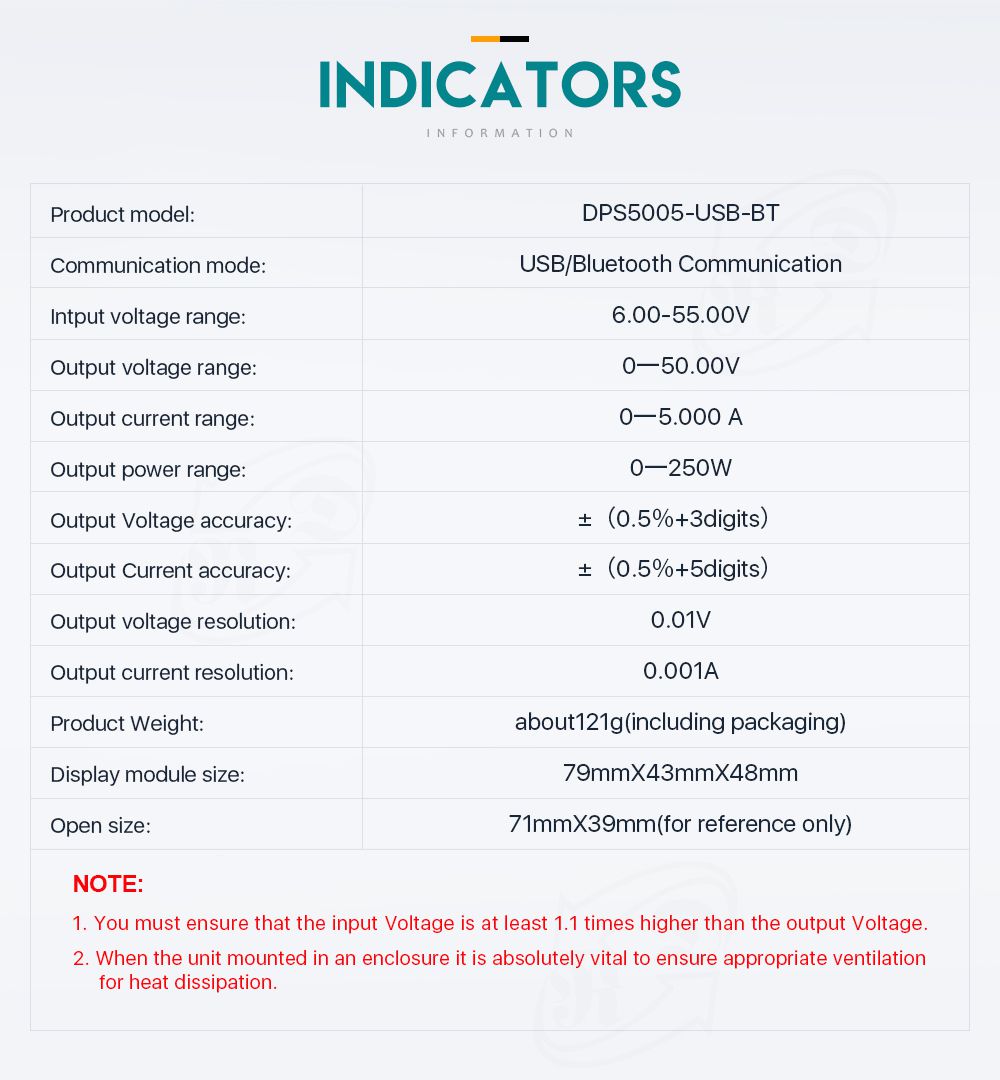 DPS5005 Communication Constant DC - DC Voltage current S