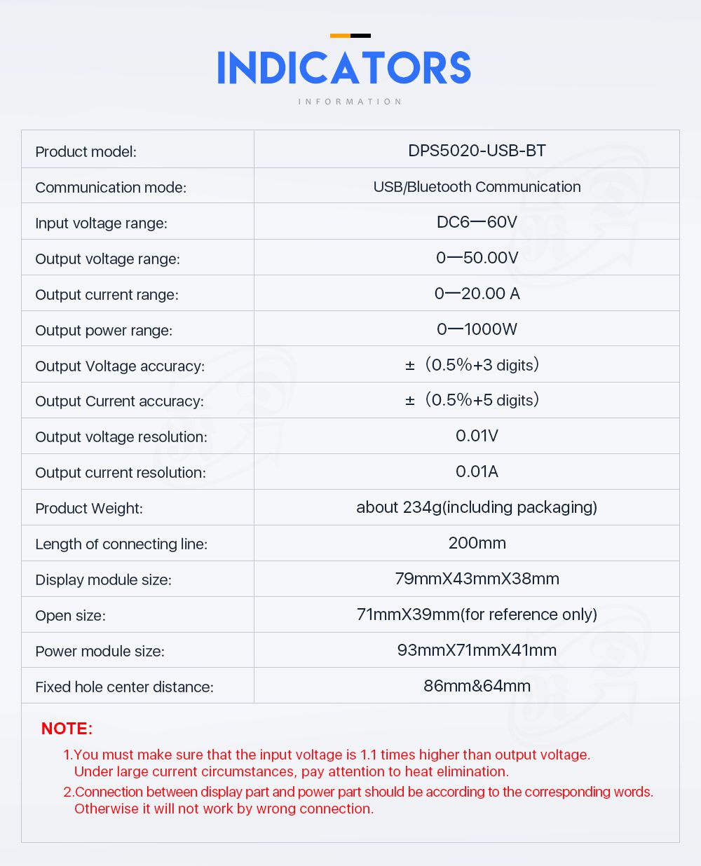 DPS5020 Constant Voltage current DC DC Step-down communi