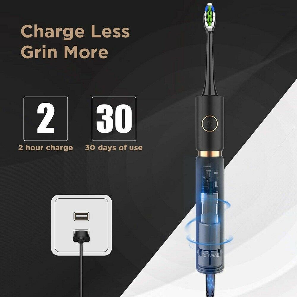 Electric Sonic Toothbrush Waterproof Powerful Fast Charg