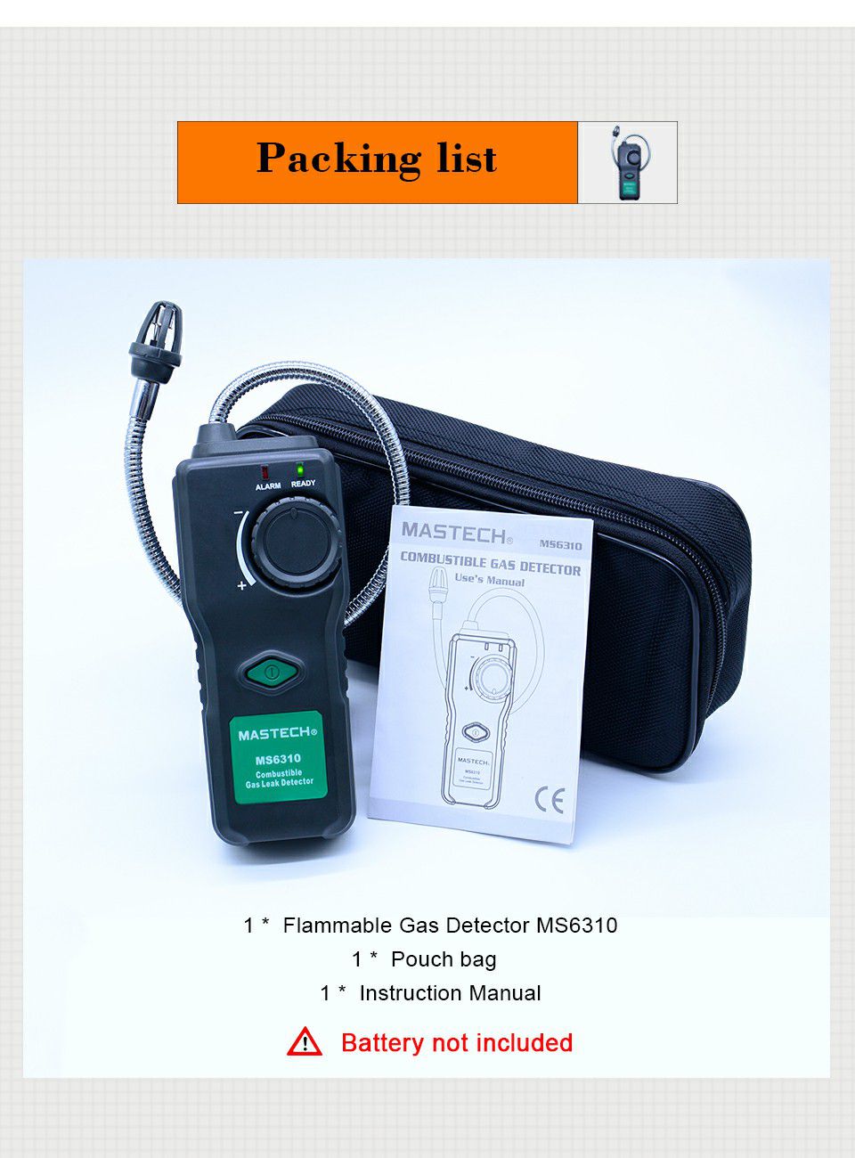MS6310 Portable Combustible Gas Leak Detector Tester