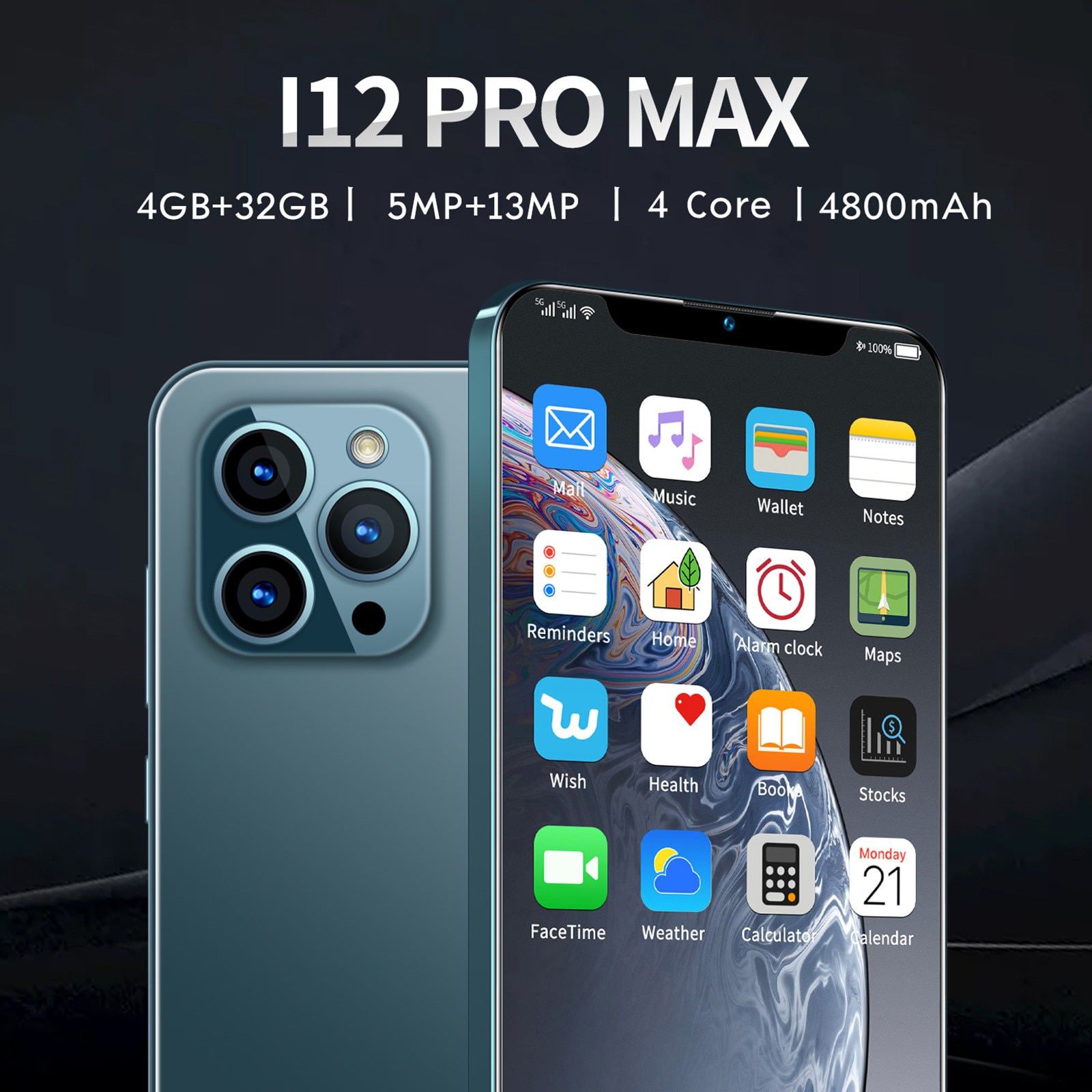 2021 Smartphones I12 Pro Max Smart Phone Unlocked Androi