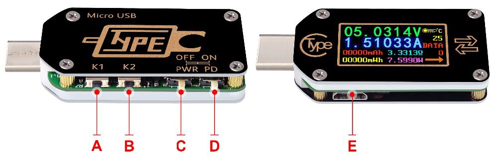 TC66/TC66C Type-C PD trigger USB-C Voltmeter