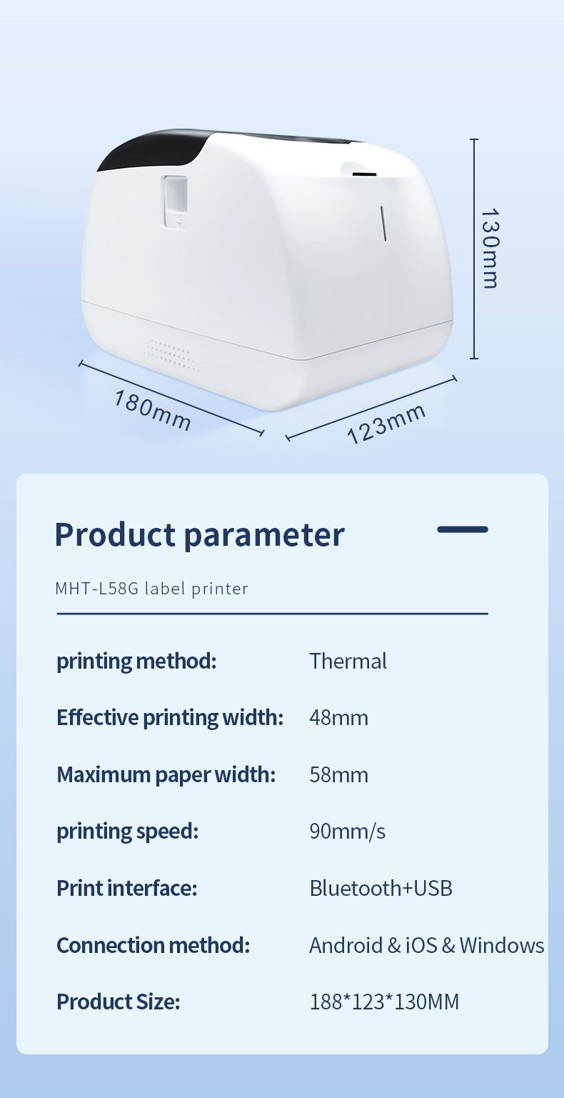 MHT-L58G Bluetooth 58mm USB Thermal Multi Receipt Label 